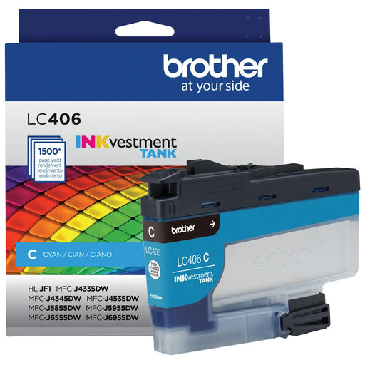 Brother LC406CS Cyan Standard Yield Original INKvestment Tank ink cartridge