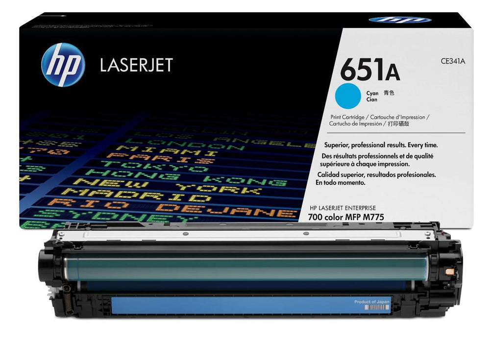 HP 651A CE341A Cyan Standard Yield Original LaserJet Toner Cartridge