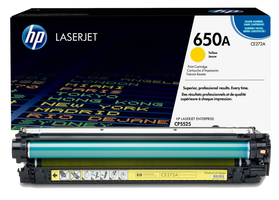 HP 650A CE272A Yellow Standard Yield Original LaserJet Toner Cartridge