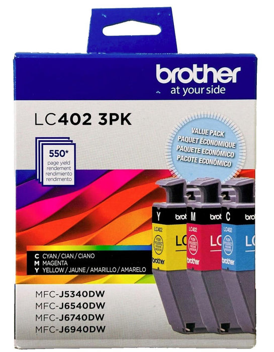 Brother LC4023PKS Cyan Magenta Yellow Standard Yield Ink Cartridge 3-Pack