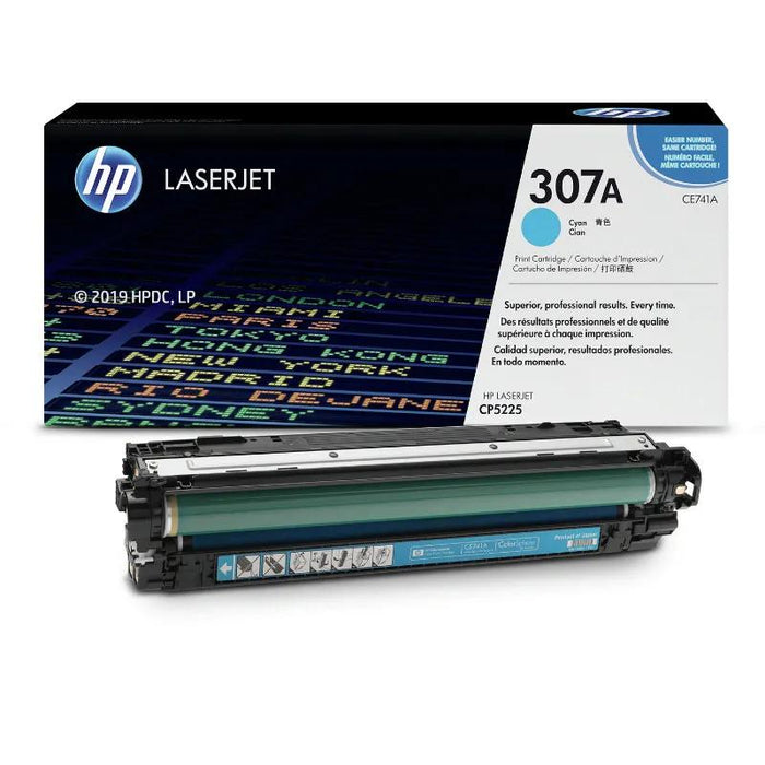 HP 307A CE741A Cyan Standard Yield Original LaserJet Toner Cartridge – 7,300 Pages
