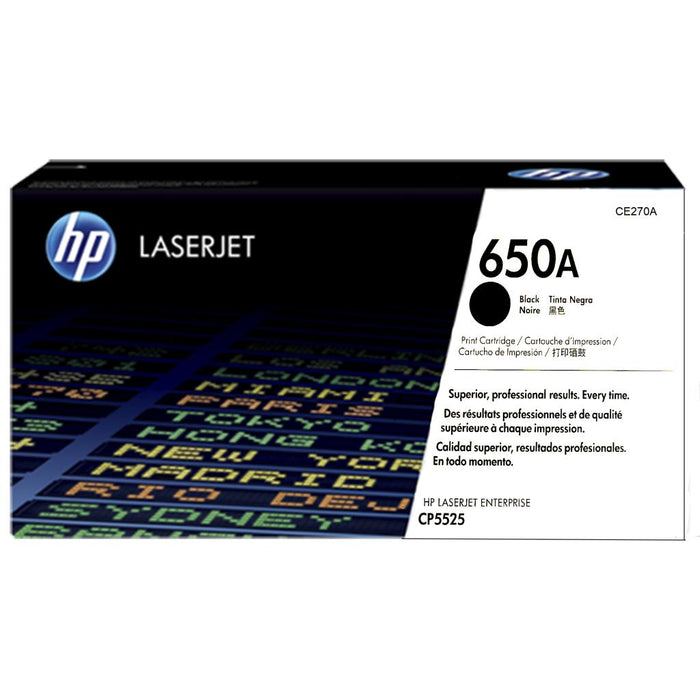 HP 650A CE270A Black Standard Yield Original LaserJet Toner Cartridge