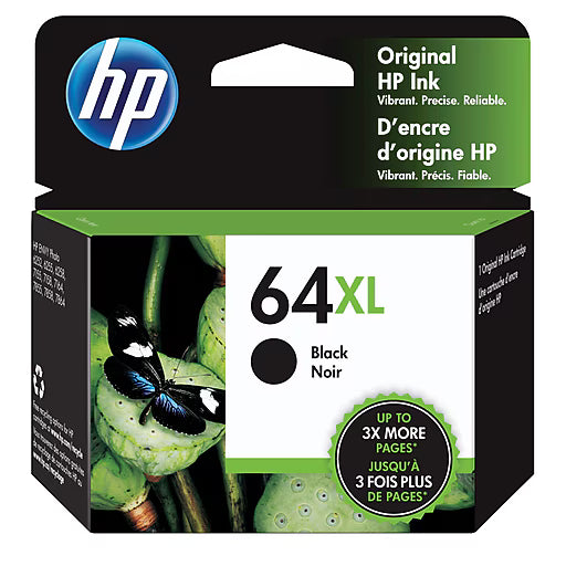 HP 64XL High-Yield Black Original Ink Cartridge — N9J92AN