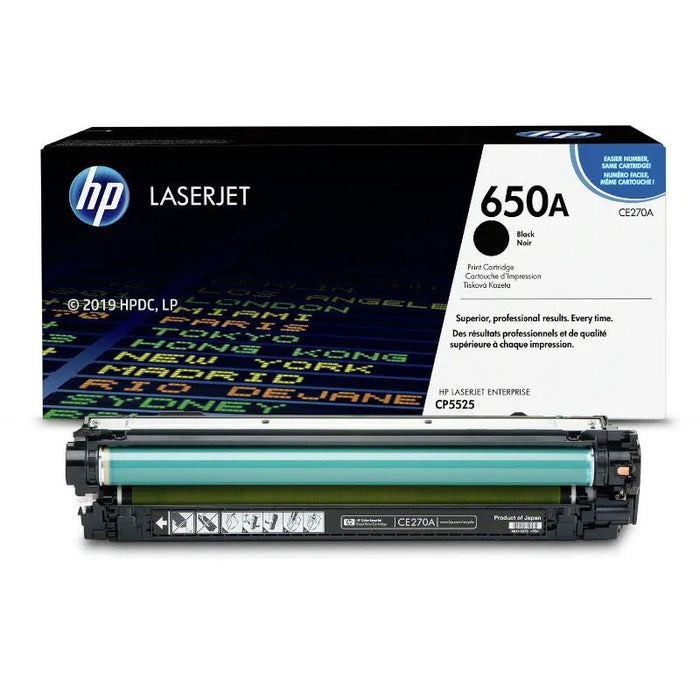 HP 650A CE270A Black Standard Yield Original LaserJet Toner Cartridge