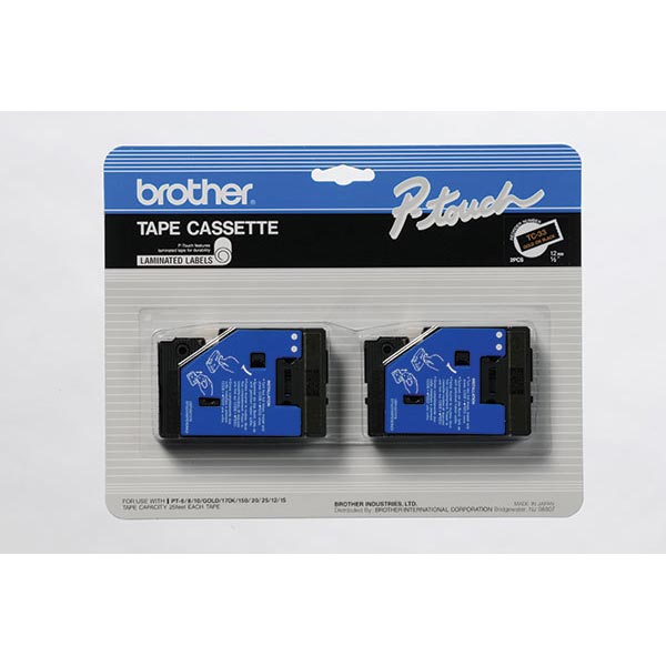 Brother TC-33 Gold on Black Laminated Tape