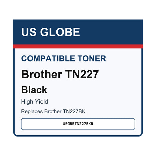 Compatible USGBRTN227BKR Black Brother High Yield Toner Cartridge — front-facing retail box