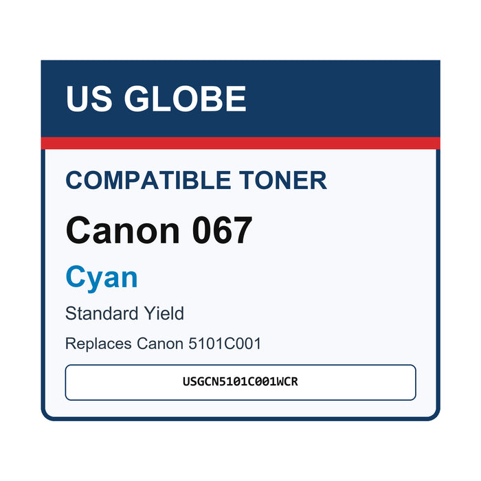 Compatible USGCN5101C001WCR Cyan Canon Toner Cartridge — front-facing retail box