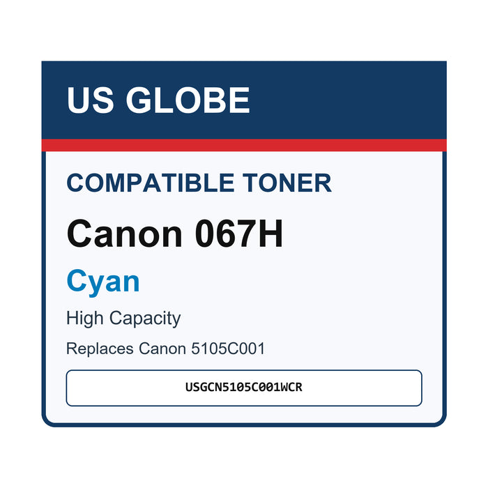 Compatible USGCN5105C001WCR Cyan Canon High Yield Toner Cartridge — front-facing retail box