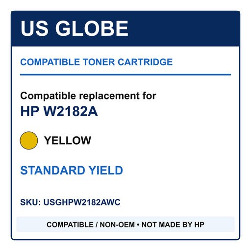US Globe compatible non-OEM toner for HP W2182A, yellow standard yield, SKU USGHPW2182AWC