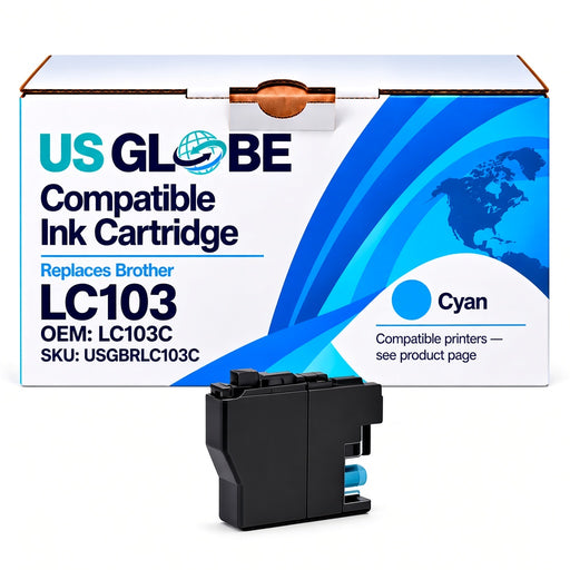 US Globe USGBRLC103C Cyan Compatible Ink Cartridge (Replaces Brother LC103C)