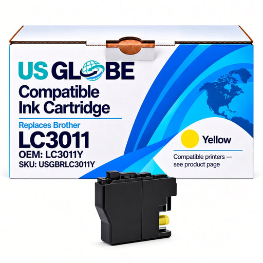 US Globe USGBRLC3011Y Yellow Compatible Ink Cartridge (Replaces Brother LC3011Y)