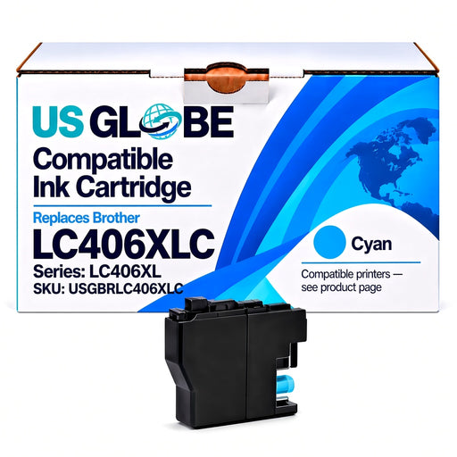 US Globe USGBRLC406XLC Cyan Compatible Ink Cartridge (Replaces Brother LC406XLC)