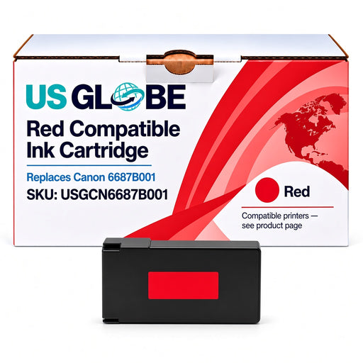 US Globe USGCN6687B001 Red Compatible Ink Cartridge (Replaces Canon 6687B001)