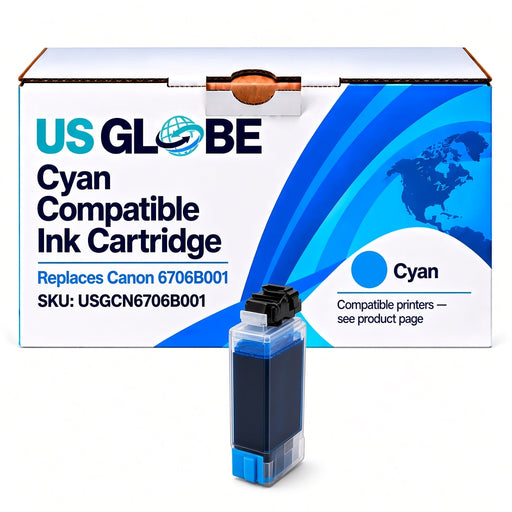 US Globe USGCN6706B001 Cyan Compatible Ink Cartridge (Replaces Canon 6706B001)