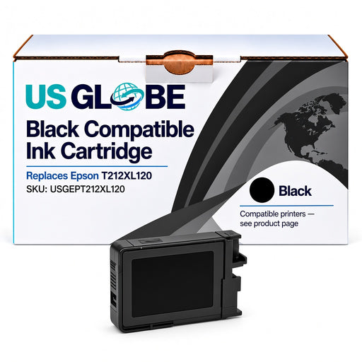 US Globe USGEPT212XL120 Black Compatible Ink Cartridge (Replaces Epson T212XL120)