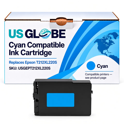 US Globe USGEPT212XL220S Cyan Compatible Ink Cartridge (Replaces Epson T212XL220S)
