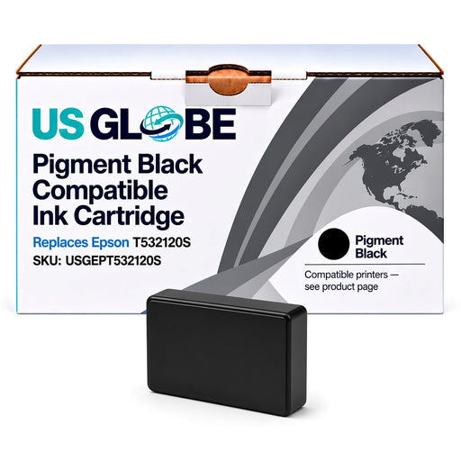 US Globe USGEPT532120S Pigment Black Compatible Ink Cartridge (Replaces Epson T532120S)