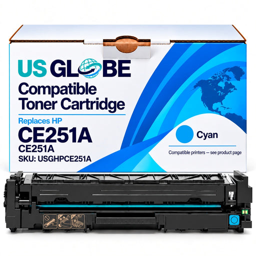 US Globe USGHPCE251A Cyan Compatible Toner Cartridge (Replaces HP CE251A)