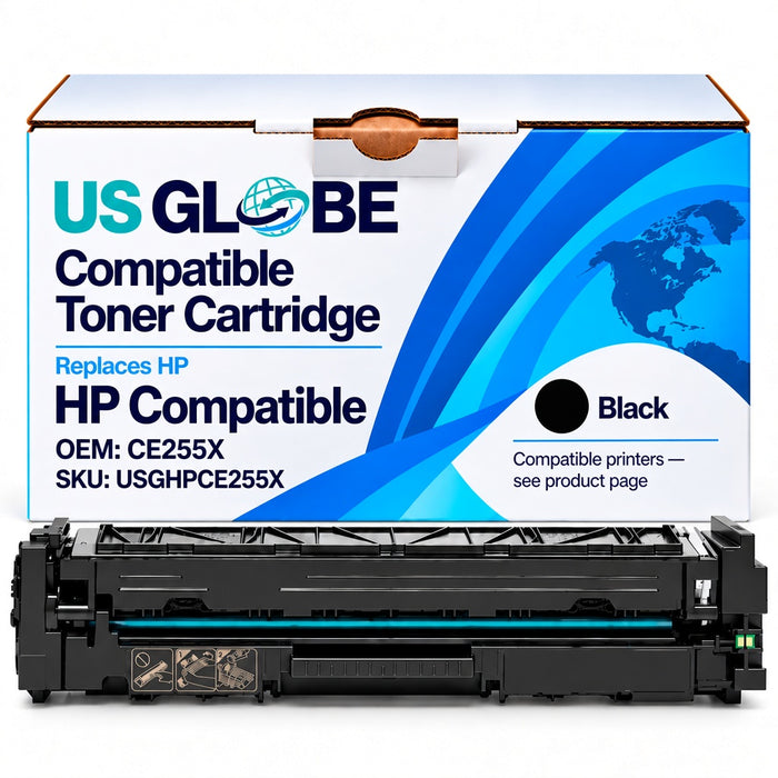 US Globe USGHPCE255X Black Compatible Toner Cartridge (Replaces HP CE255X)