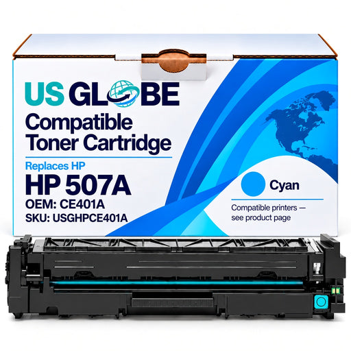 US Globe USGHPCE401A Cyan Compatible Toner Cartridge (Replaces HP CE401A)