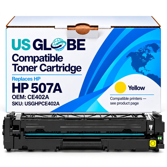 US Globe USGHPCE402A Yellow Compatible Toner Cartridge (Replaces HP CE402A)