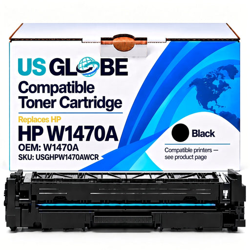 US Globe USGHPW1470AWCR Black Compatible Toner Cartridge (Replaces HP W1470A)