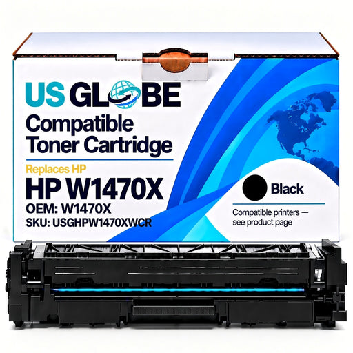 US Globe USGHPW1470XWCR Black Compatible Toner Cartridge (Replaces HP W1470X)