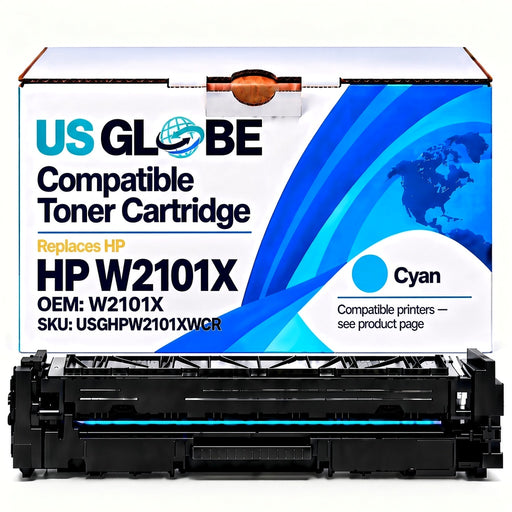 US Globe USGHPW2101XWCR Cyan Compatible Toner Cartridge (Replaces HP W2101X)