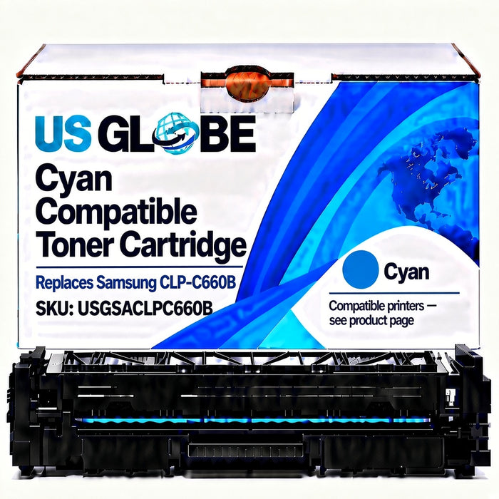 US Globe USGSACLPC660B Cyan Compatible Toner Cartridge (Replaces Samsung CLP-C660B)