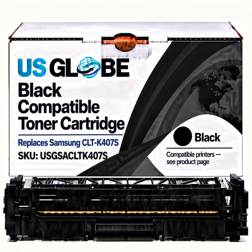 US Globe USGSACLTK407S Black Compatible Toner Cartridge (Replaces Samsung CLT-K407S)