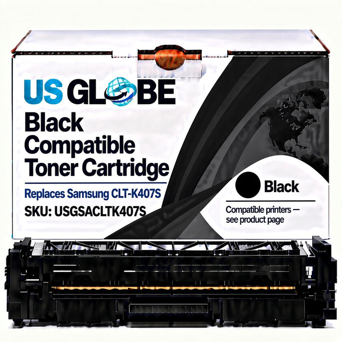 US Globe USGSACLTK407S Black Compatible Toner Cartridge (Replaces Samsung CLT-K407S)