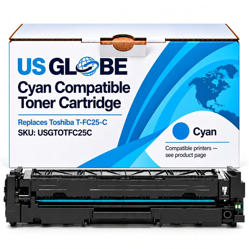 US Globe USGTOTFC25C Cyan Compatible Toner Cartridge (Replaces Toshiba T-FC25-C)