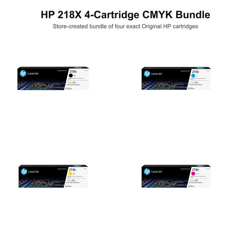 HP 218X 4-Cartridge CMYK Bundle, black cyan magenta and yellow
